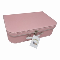 Koffer XL roze met metalen rand 
