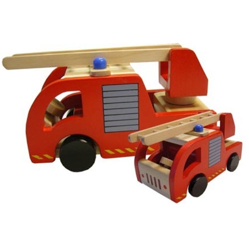 Brandweerauto met blanke ladder