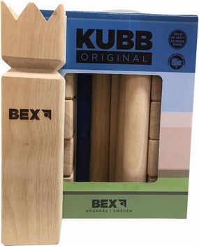 Kubb Viking Original rubberhout in colourbox