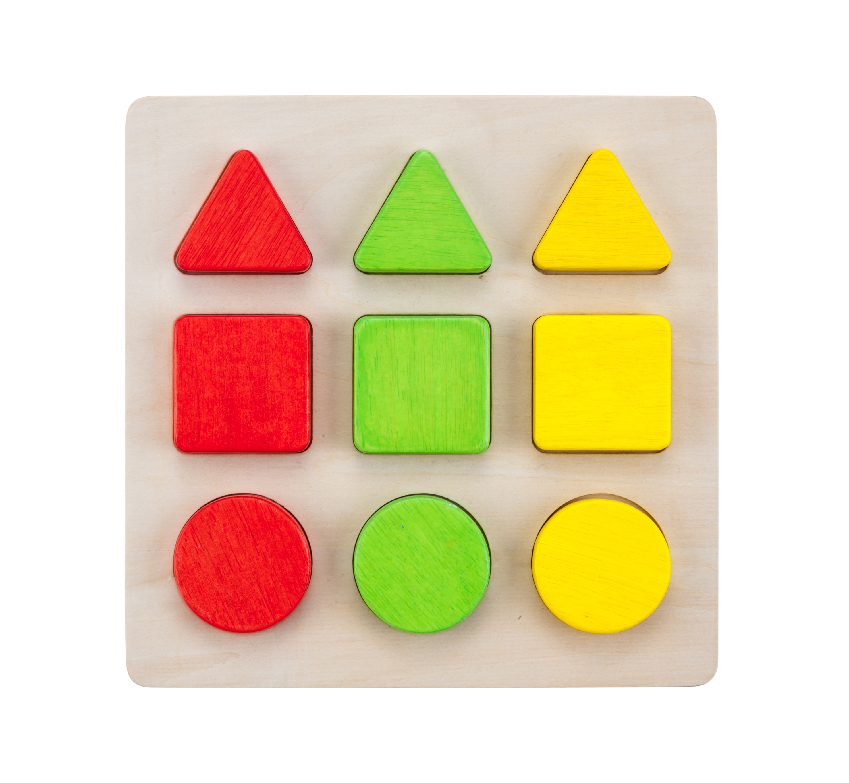 610018 - Sorteerbord geometrisch kleur multiplex/rubberhout