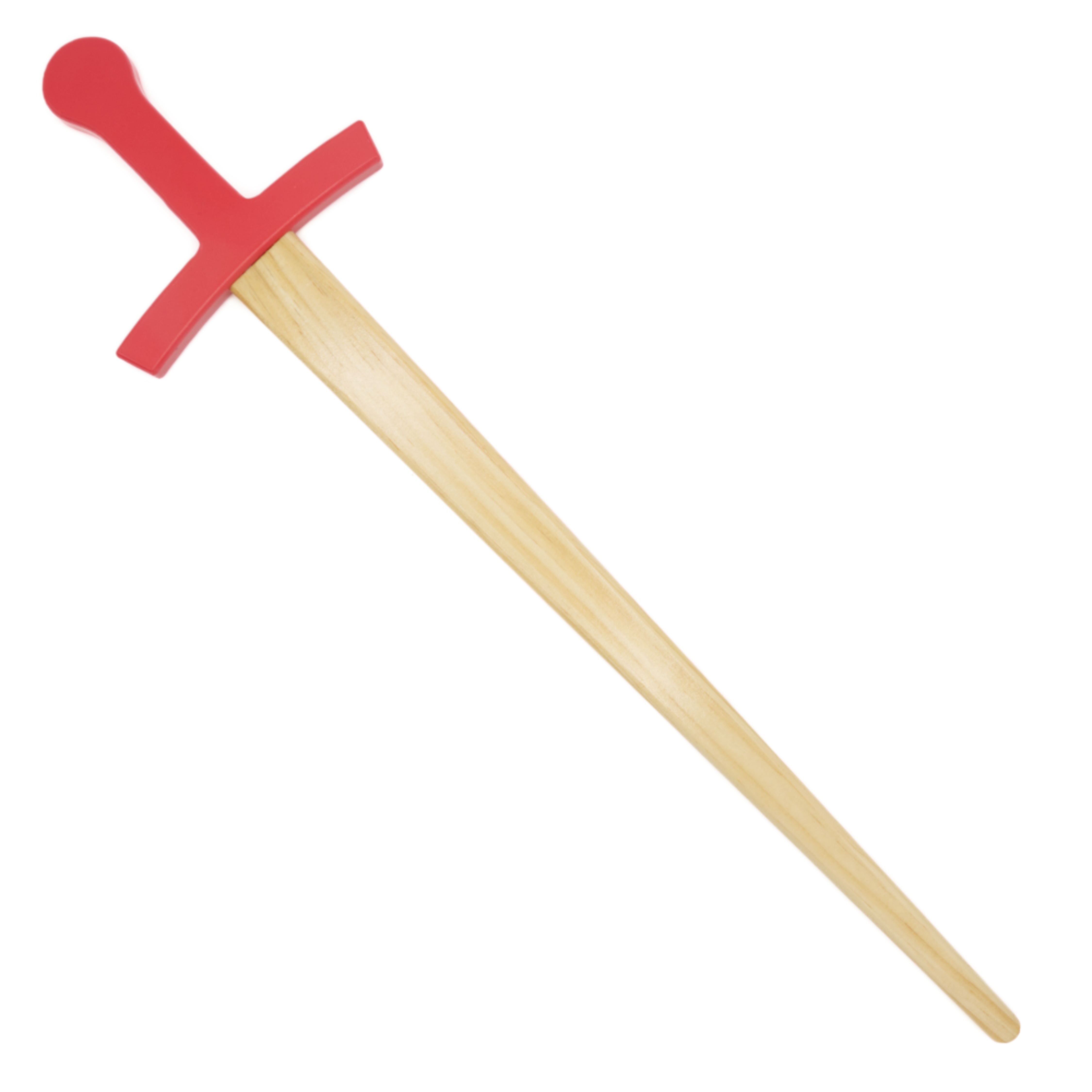 Houten zwaard met schede rood handvat