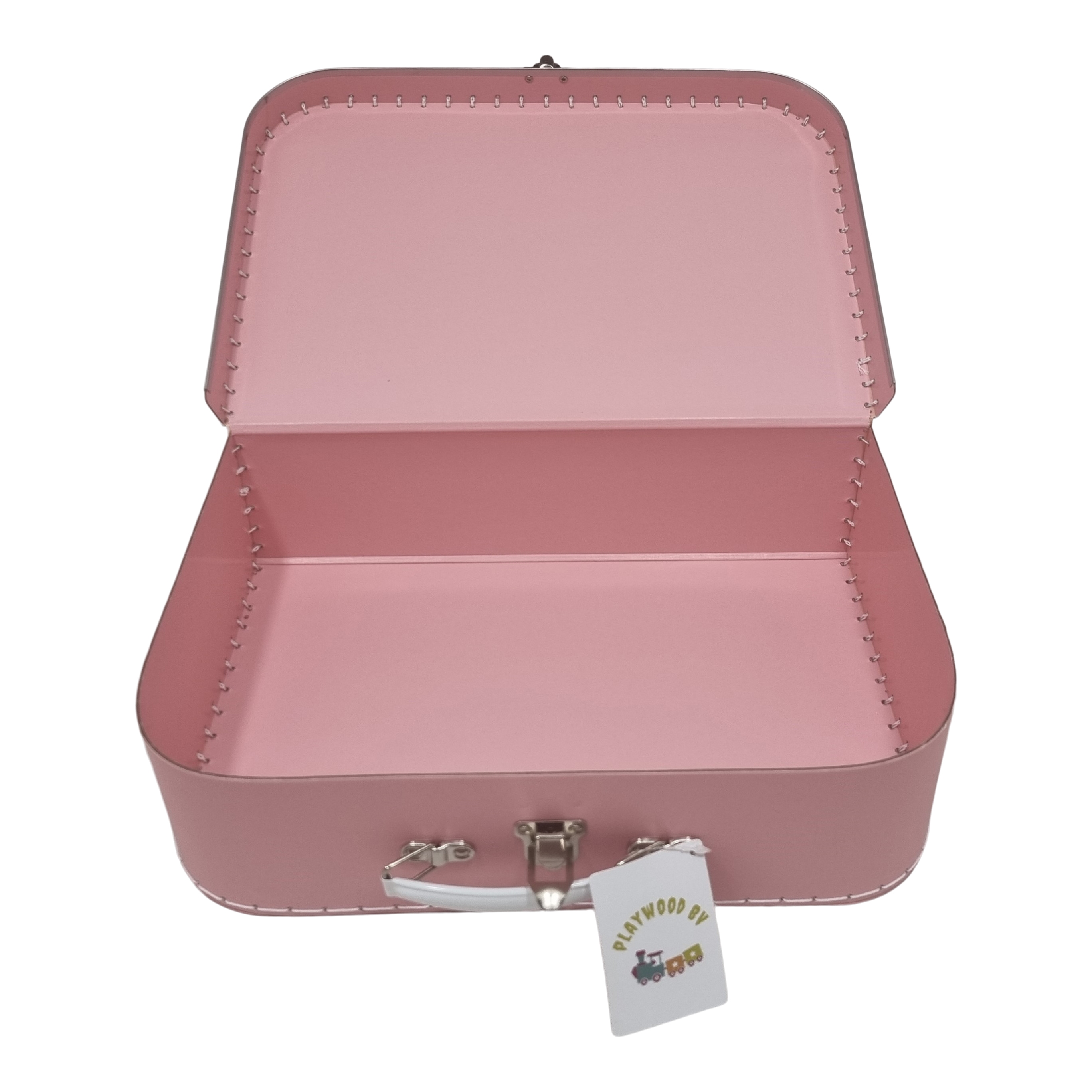 Koffer XL roze met metalen rand