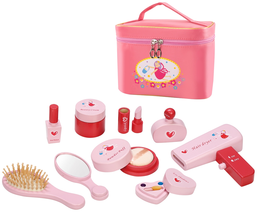 Make up set incl accessoires in roze tas